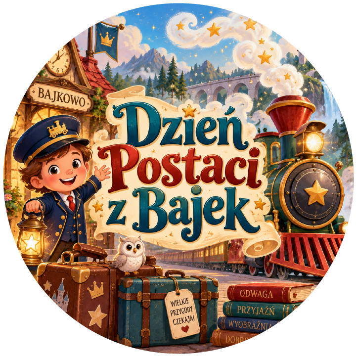 naklejki na Dzień Postaci z Bajek bajkowy pociąg