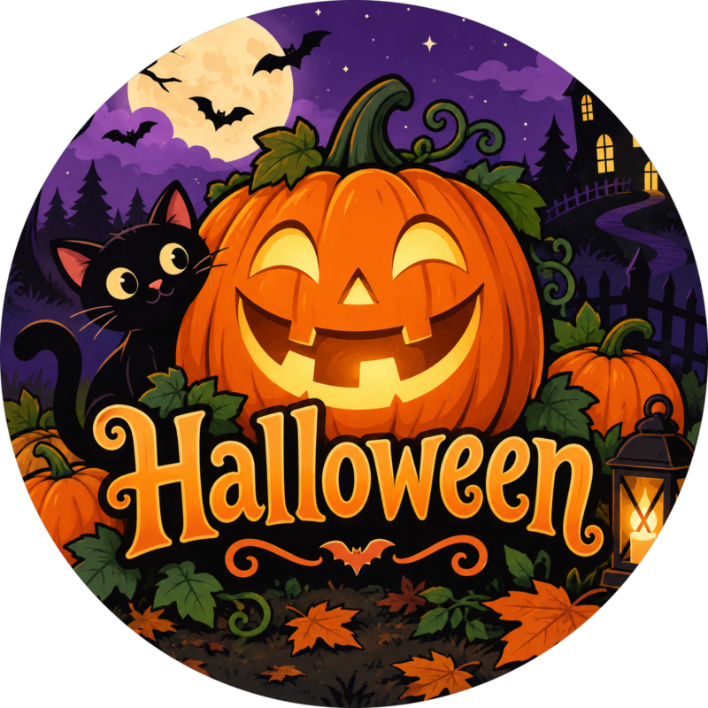 Naklejki na Halloween dynia Jack-o'-Lantern