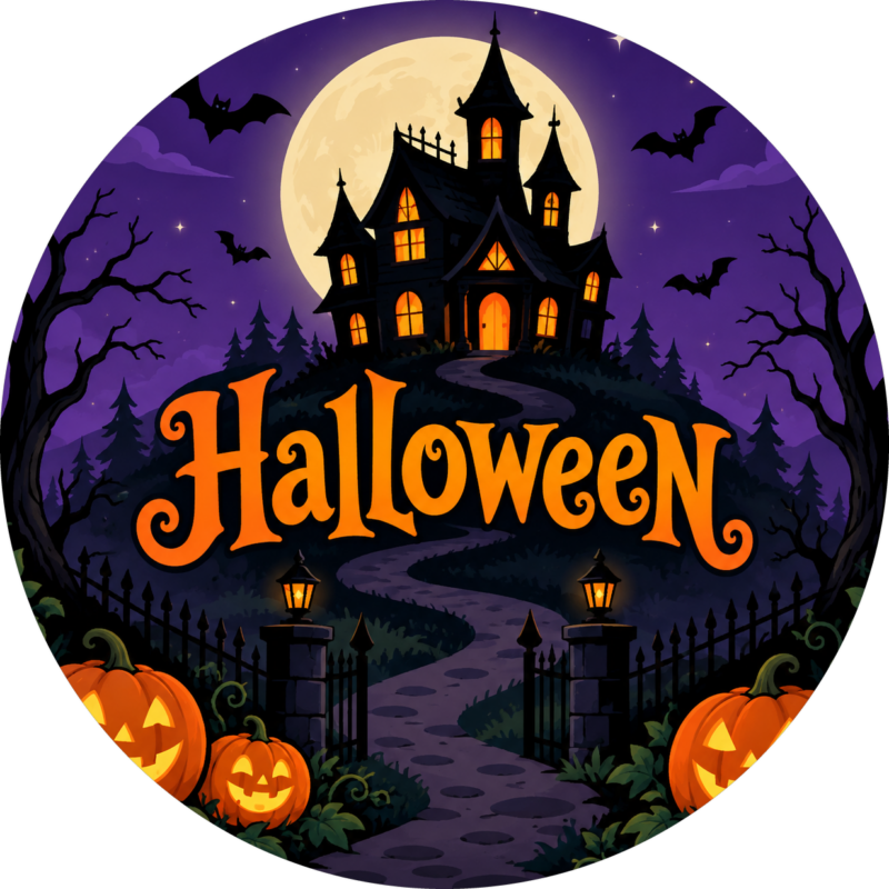 Naklejki na Halloween nawiedzony dom