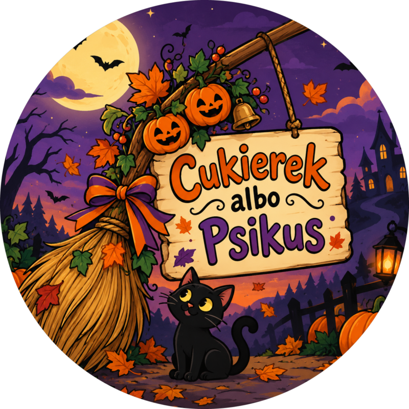 Naklejki na Halloween miotła czarownicy