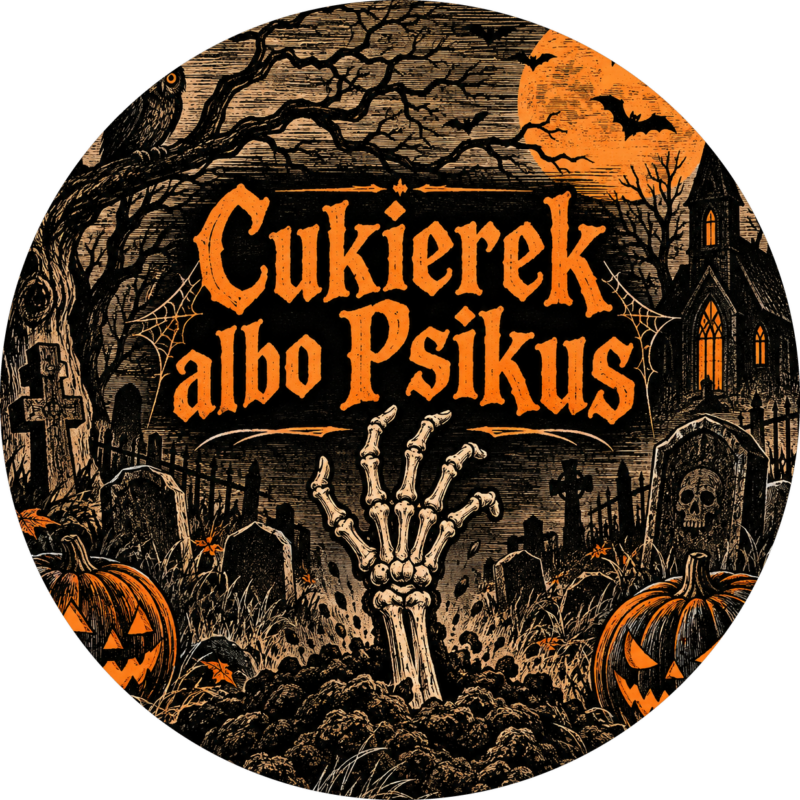 Naklejki na Halloween szkieletowa dłoń vintage