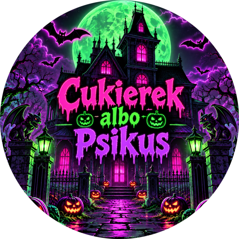 Naklejki na Halloween neonowy nawiedzony zamek