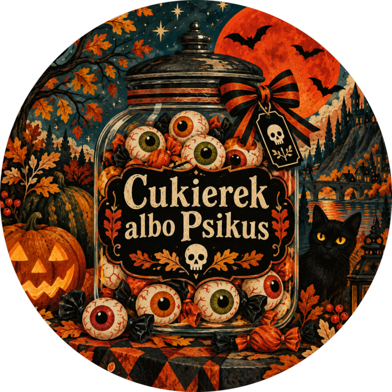 Naklejki na Halloween słoik cukierkowych gałek ocznych