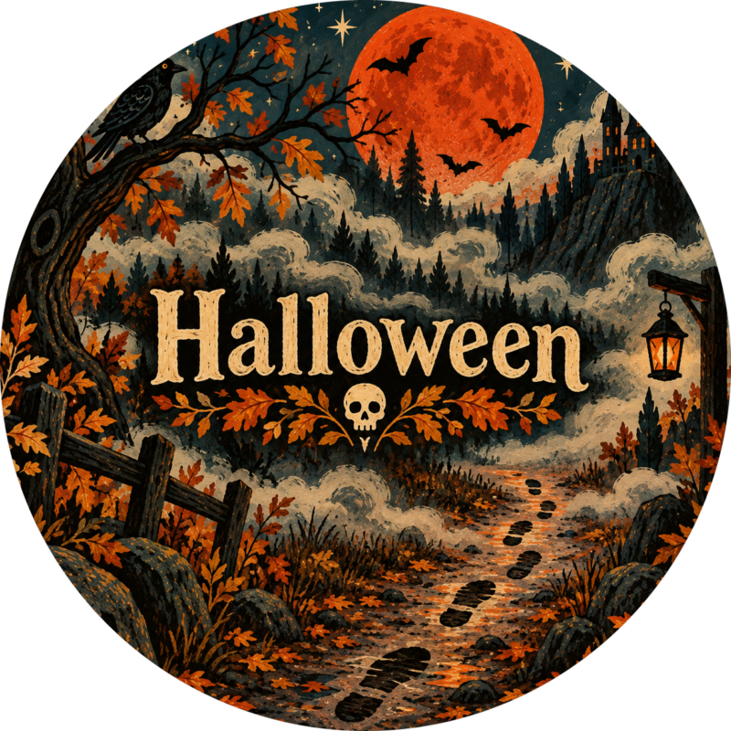Naklejki na Halloween tajemnicze ślady stóp