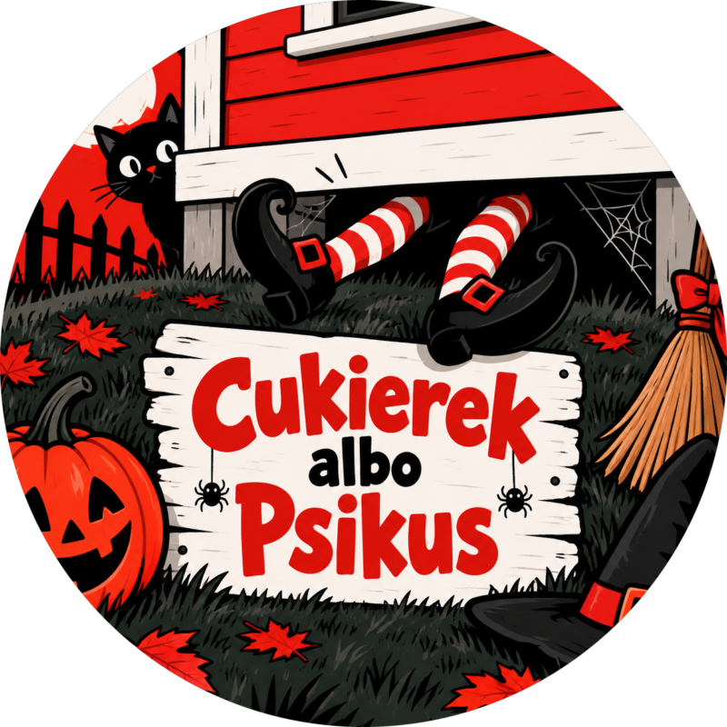 Naklejki na Halloween nogi czarownicy spod domku