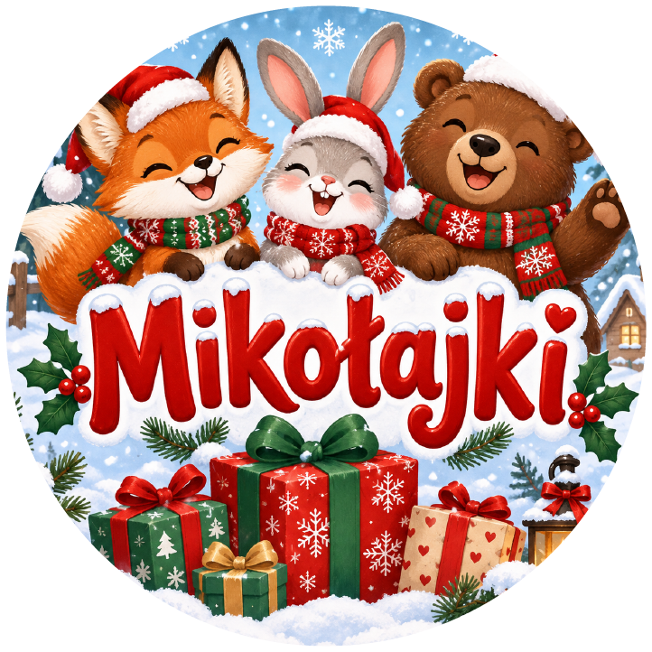 naklejki na Mikołajki leśne zwierzątka