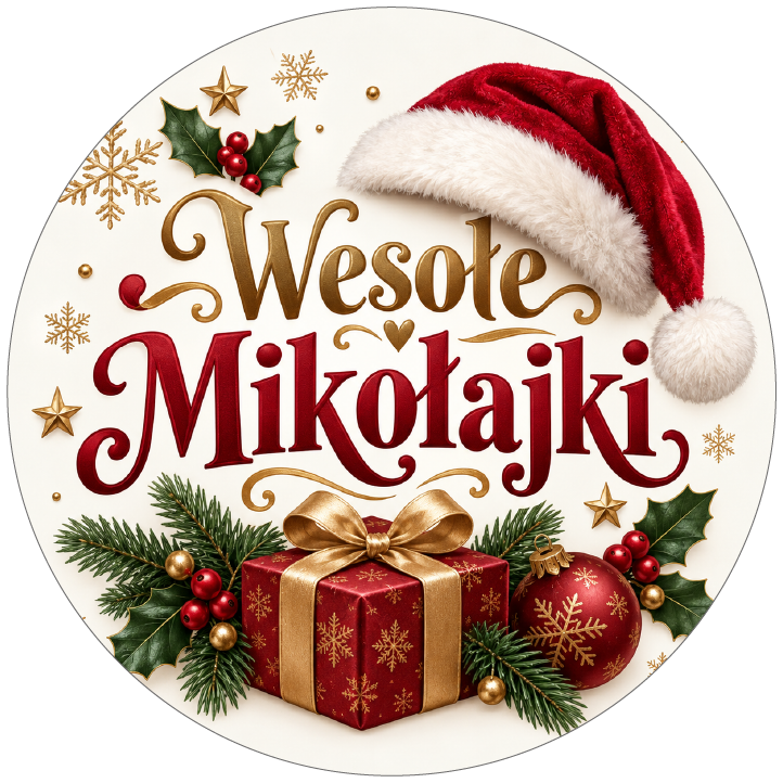 naklejki na Mikołajki eleganckie złoto