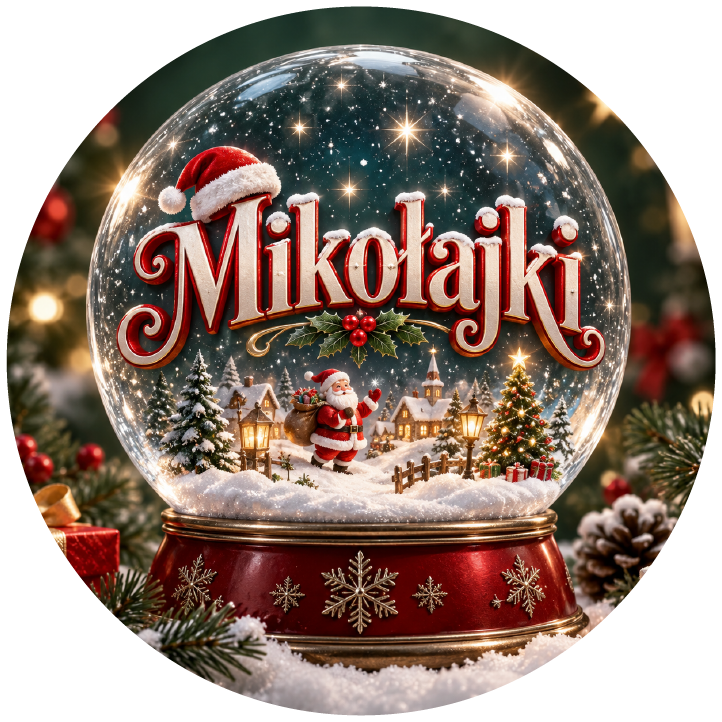 naklejki na Mikołajki kula śniegowa