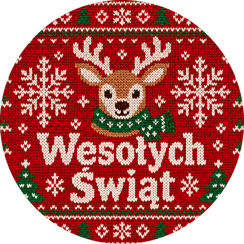 naklejki na boże narodzenie renifer w swetrowy wzór
