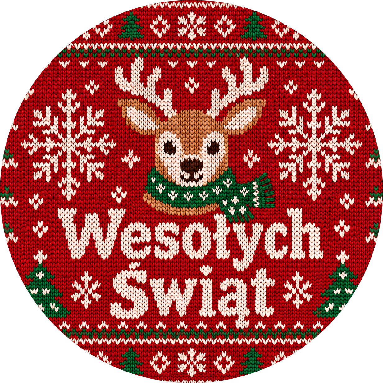 naklejki na boże narodzenie renifer w swetrowy wzór