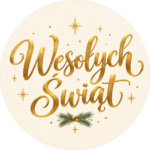 Naklejki na Boże Narodzenie Złota Kaligrafia Wesołych Świąt