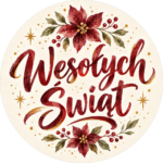 Naklejki na Boże Narodzenie Poinsecja i Wesołych Świąt