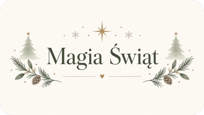 Naklejki na świece Boże Narodzenie „Magia Świąt” – etykiety 7×4 cm