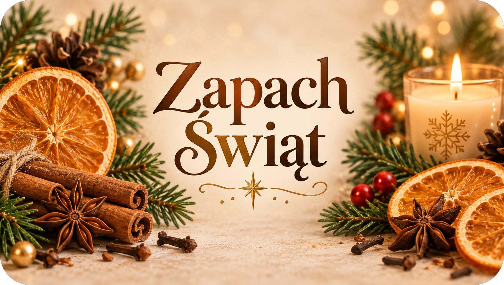 Naklejki na świece Boże Narodzenie „Zapach Świąt” – etykiety 7×4 cm