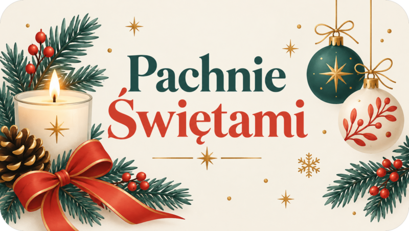 Naklejki na świece Boże Narodzenie „Pachnie Świętami” – etykiety 7×4 cm
