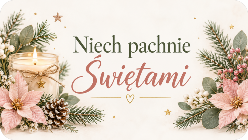 Naklejki na świece Boże Narodzenie „Niech pachnie Świętami” – etykiety 7×4 cm