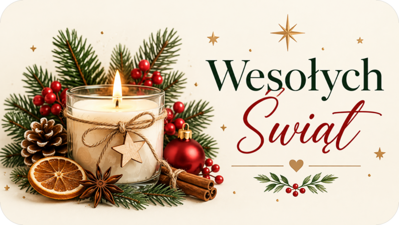 Naklejki na świece Boże Narodzenie „Wesołych Świąt” – etykiety 7×4 cm