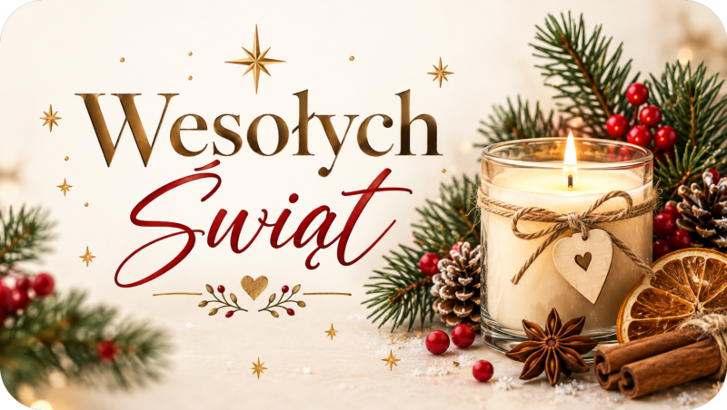 Naklejki na świece Boże Narodzenie „Wesołych Świąt” – etykiety 7×4 cm