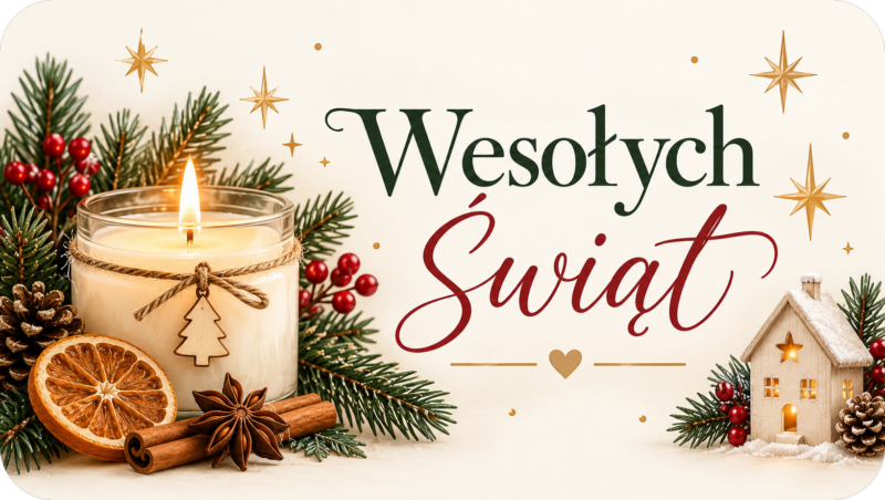 Naklejki na świece Boże Narodzenie „Wesołych Świąt” – etykiety 7×4 cm