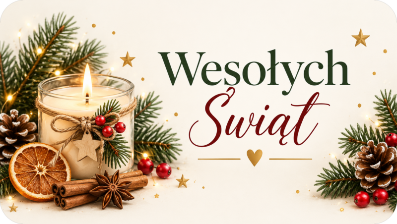 Naklejki na świece Boże Narodzenie „Wesołych Świąt” – etykiety 7×4 cm