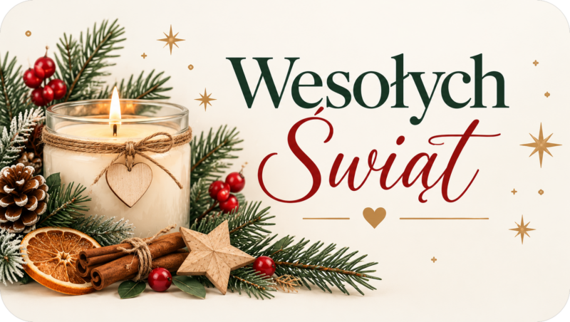 Naklejki na świece Boże Narodzenie „Wesołych Świąt” – etykiety 7×4 cm