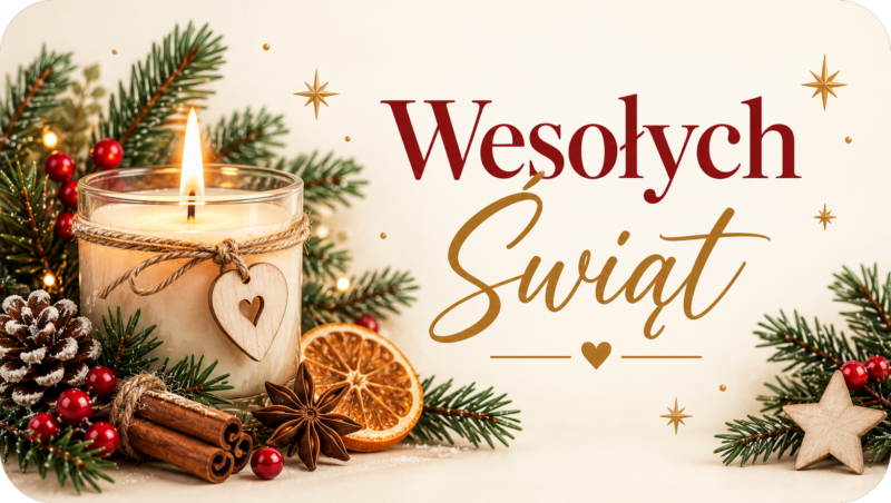 Naklejki na świece Boże Narodzenie „Wesołych Świąt” – etykiety 7×4 cm