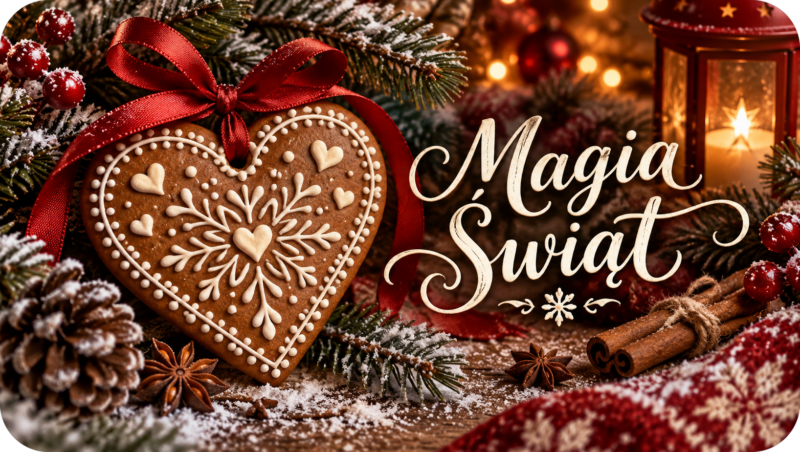 Naklejki na świece Boże Narodzenie „Magia Świąt” – etykiety 7×4 cm