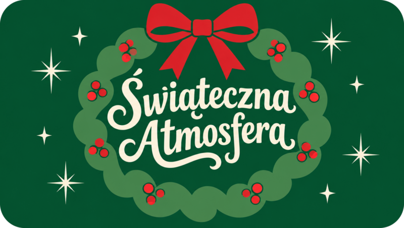 Naklejki na świece Boże Narodzenie „Świąteczna Atmosfera” – etykiety 7×4 cm