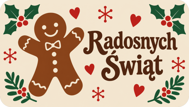 Naklejki na świece Boże Narodzenie „Radosnych Świąt” – etykiety 7×4 cm