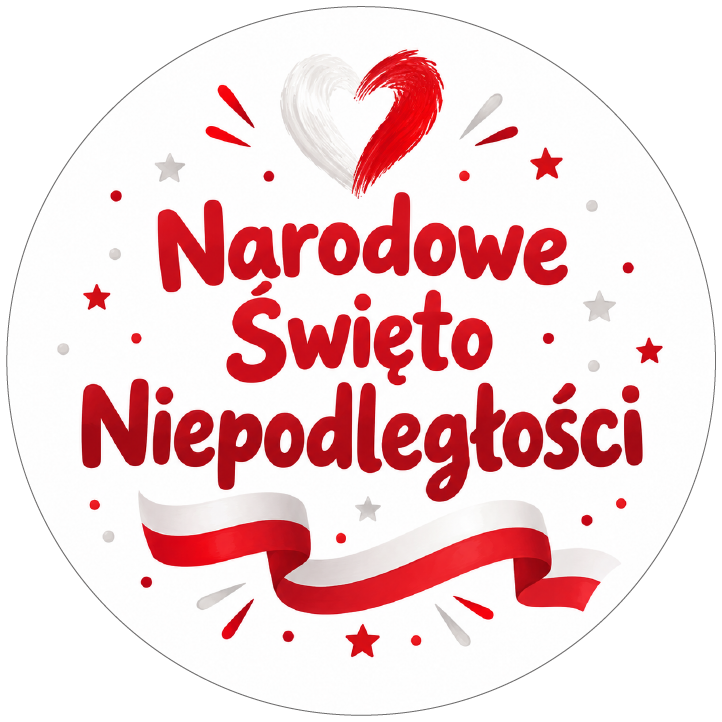 naklejki na Święto Niepodległości serce biało-czerwone