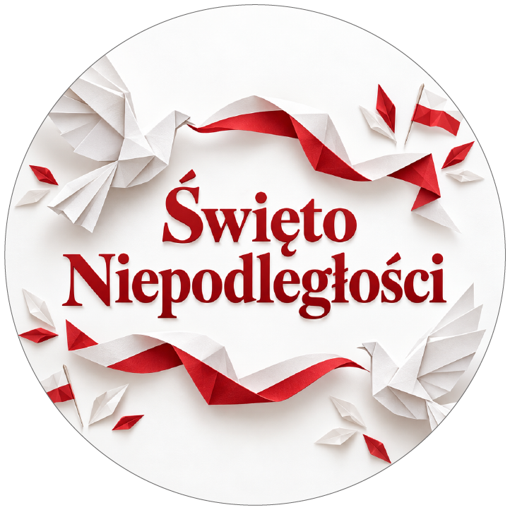 naklejki na Święto Niepodległości origami gołębie
