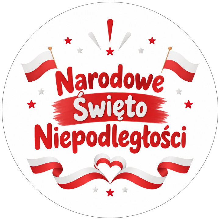 naklejki na Święto Niepodległości flagi i wstążka