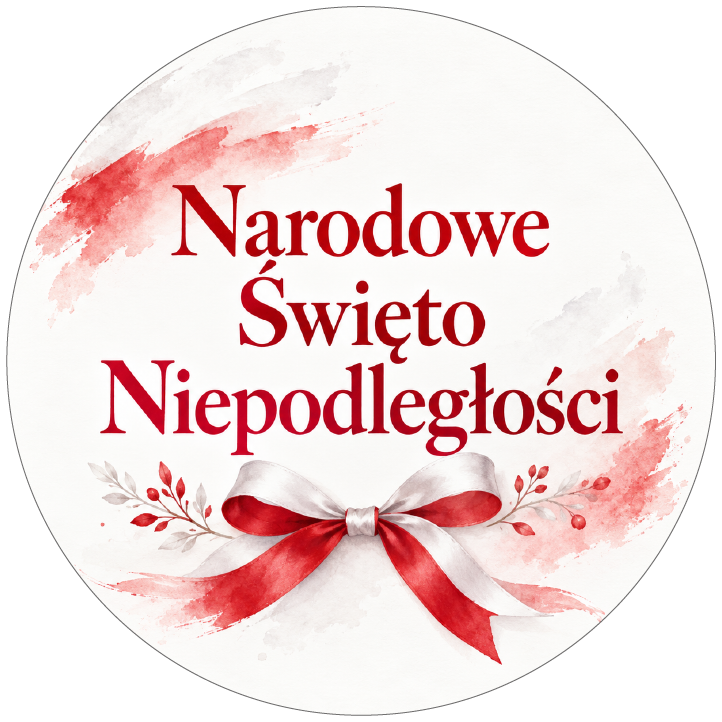 naklejki na Święto Niepodległości akwarelowa kokarda