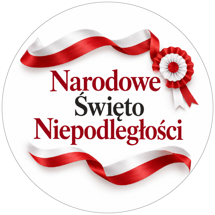 naklejki na Święto Niepodległości elegancka kokarda