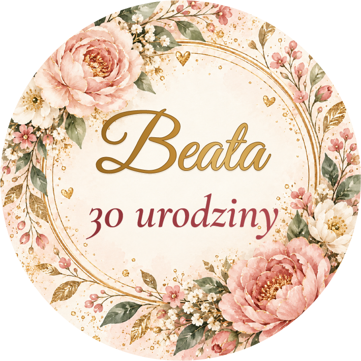 naklejki urodzinowe personalizowane eleganckie kwiaty