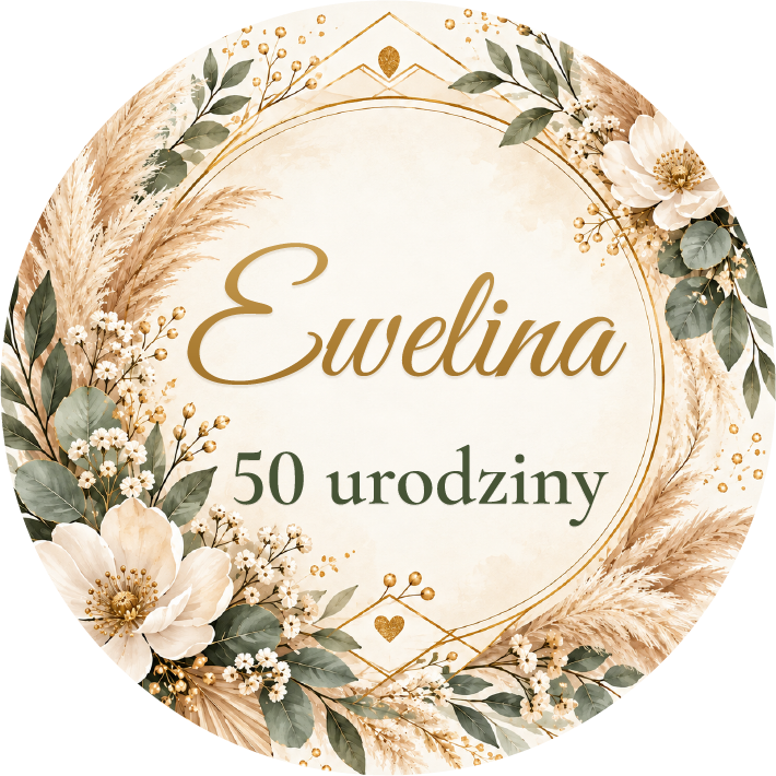 naklejki urodzinowe personalizowane boho pastelowe