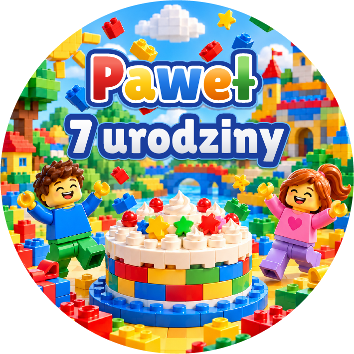 naklejki urodzinowe personalizowane klocki