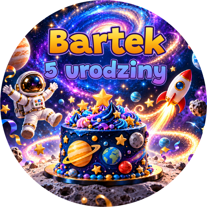 naklejki urodzinowe personalizowane galaktyka
