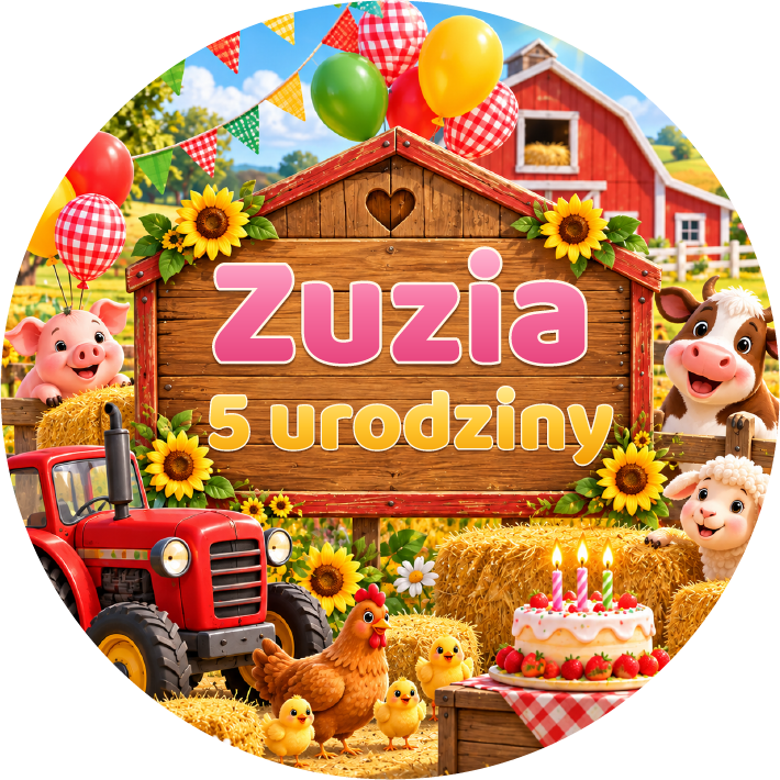 naklejki urodzinowe personalizowane farma