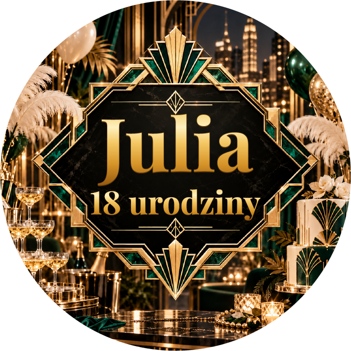 naklejki urodzinowe personalizowane art deco