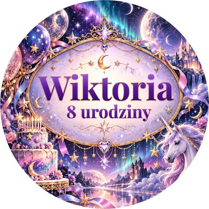 naklejki urodzinowe personalizowane magiczna noc