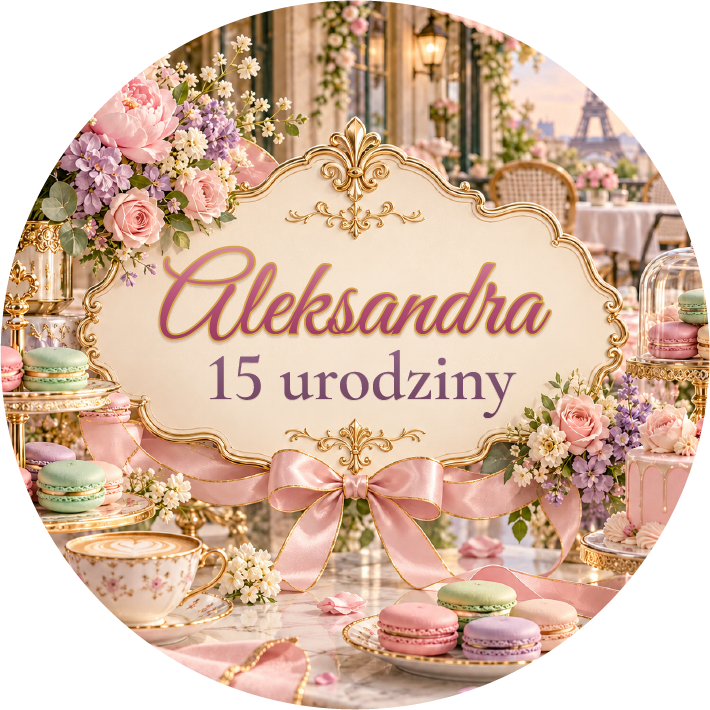 naklejki urodzinowe personalizowane paryska kawiarnia