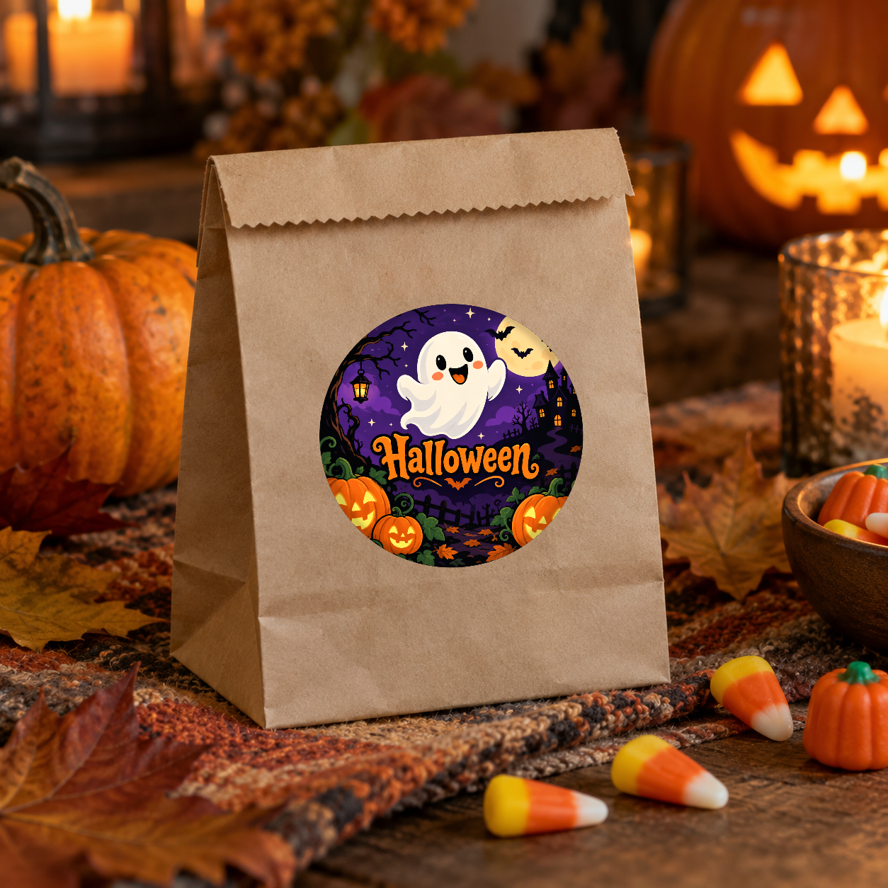 Naklejki na Halloween uśmiechnięty duszek - obrazek 2