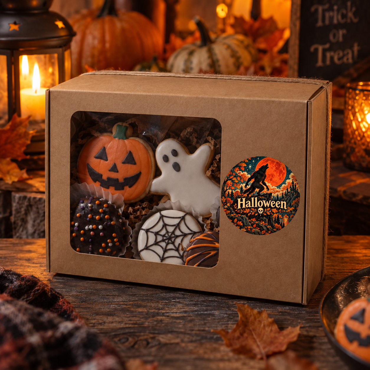 Naklejki na Halloween wyjący wilkołak - obrazek 2