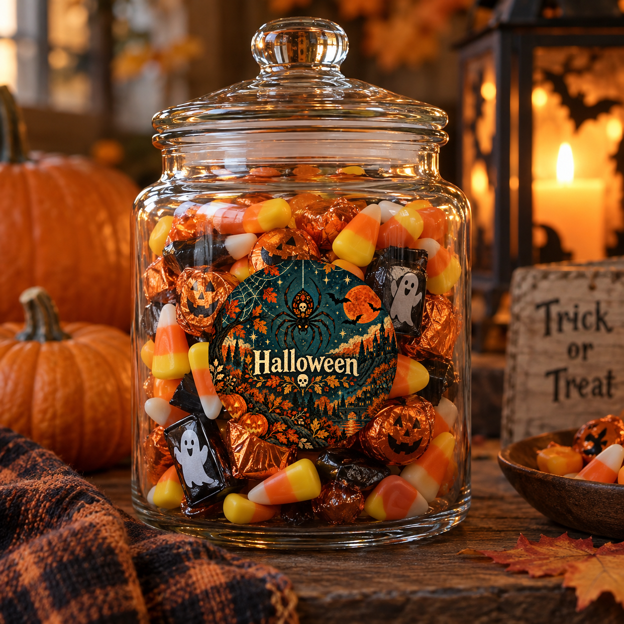 Naklejki na Halloween pająk pod gwiazdami - obrazek 2