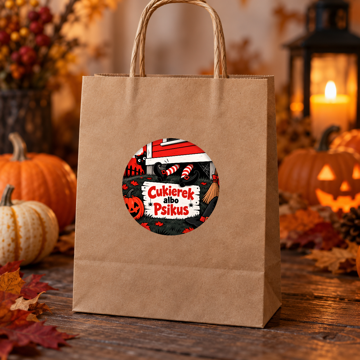 Naklejki na Halloween nogi czarownicy spod domku - obrazek 2