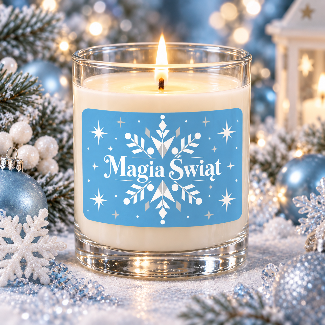 Naklejki na świece Boże Narodzenie „Magia Świąt” – etykiety 7×4 cm - obrazek 2