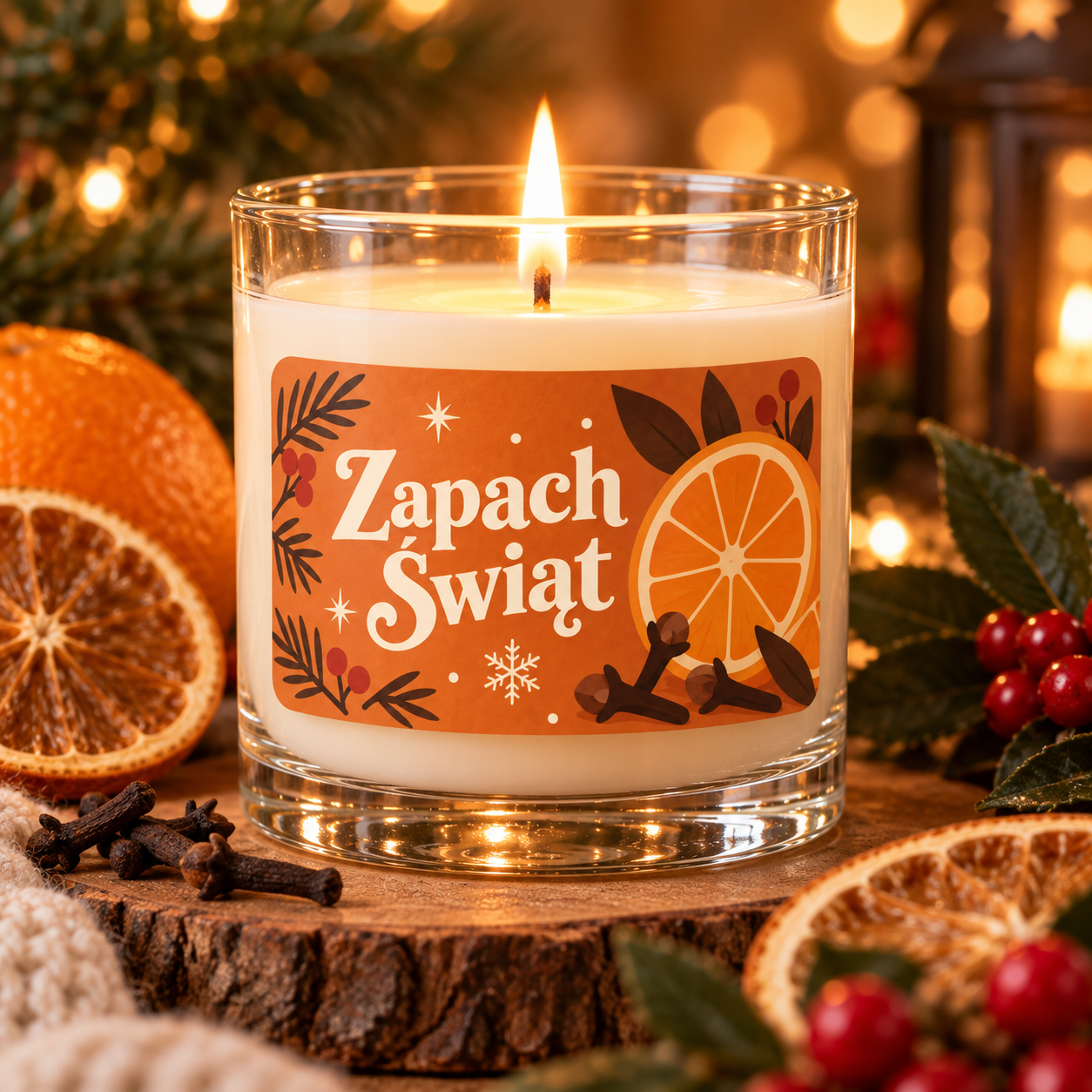 Naklejki na świece Boże Narodzenie „Zapach Świąt” – etykiety 7×4 cm - obrazek 2