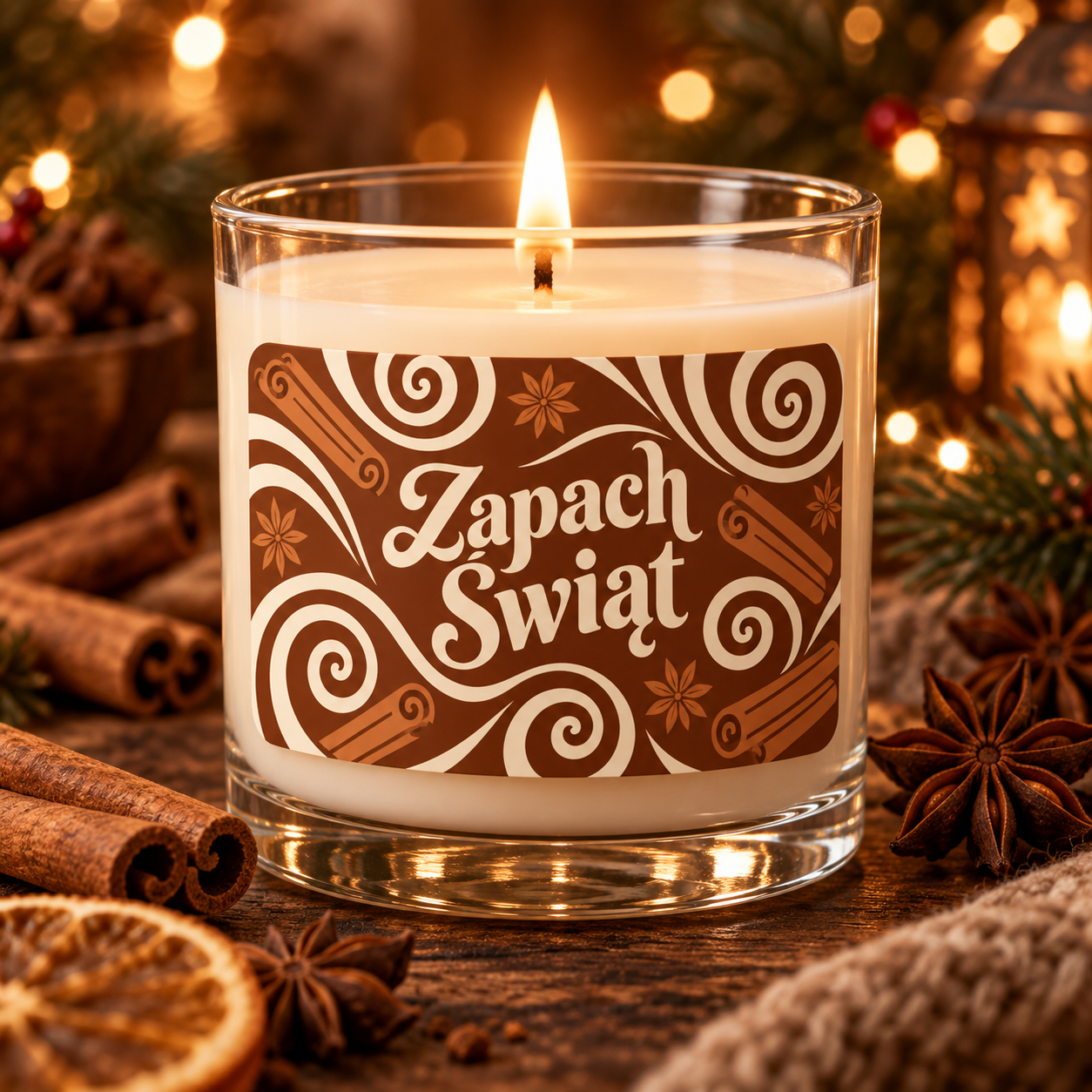 Naklejki na świece Boże Narodzenie „Zapach Świąt” – etykiety 7×4 cm - obrazek 2