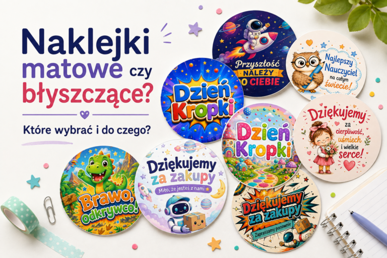Naklejki matowe czy błyszczące – przykłady kolorowych naklejek na prezenty, opakowania i okazje tematyczne